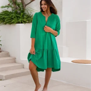 Lady Commute Dress Fashion Summer Women's A-line Midi Dresses Casual Loose V-neck Solid Color Irregular Patchwork Hem Vestido